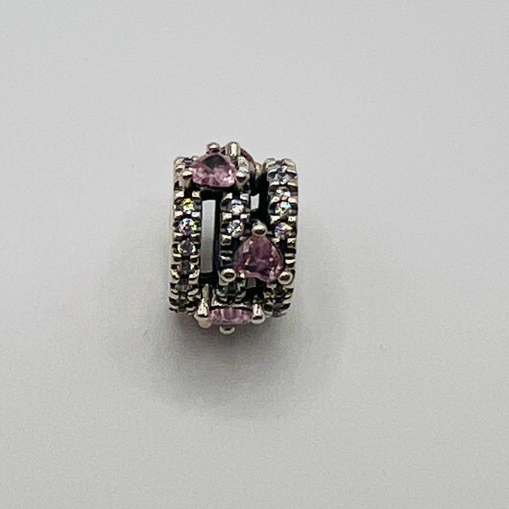 Pandora Sparkling Triple Halo Hearts Charm,